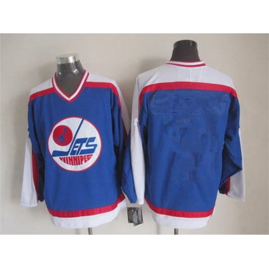 Men's Winnipeg Jets Blank 1979-80 Blue CCM Vintage Throwback Jersey - Ujersey