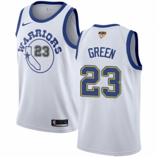 Men's Nike Golden State Warriors #23 Draymond Green Authentic White Hardwood Classics 2018 NBA Finals Bound NBA Jersey - Ujersey