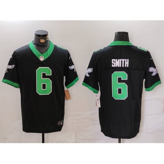 Men's Philadelphia Eagles #6 DeVonta Smith Limited Black Alternate FUSE Vapor Jersey - Ujersey