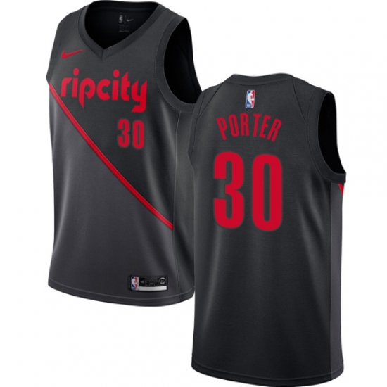 Youth Nike Portland Trail Blazers #30 Terry Porter Swingman Black NBA Jersey - 2018 19 City Edition - Ujersey