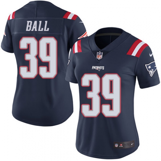 Women's Nike New England Patriots #39 Montee Ball Limited Navy Blue Rush Vapor Untouchable NFL Jersey - Ujersey