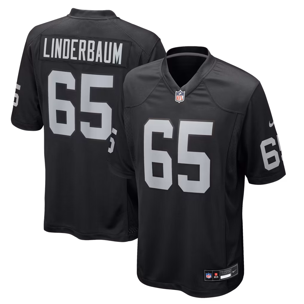 Men's Las Vegas Raiders Tyler Linderbaum Nike Black Team Game Jersey - U-jersey