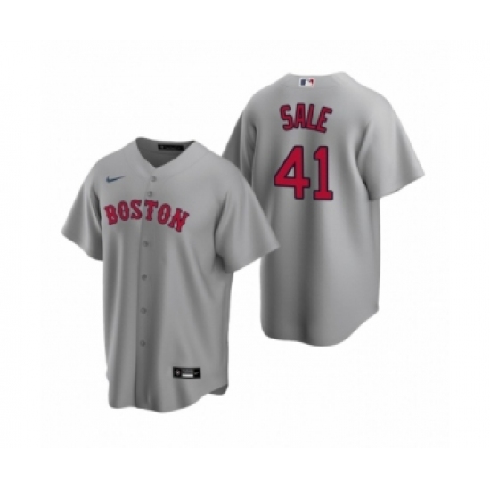 Women's Boston Red Sox #41 Chris Sale Nike Gray Replica Road Jersey - Ujersey