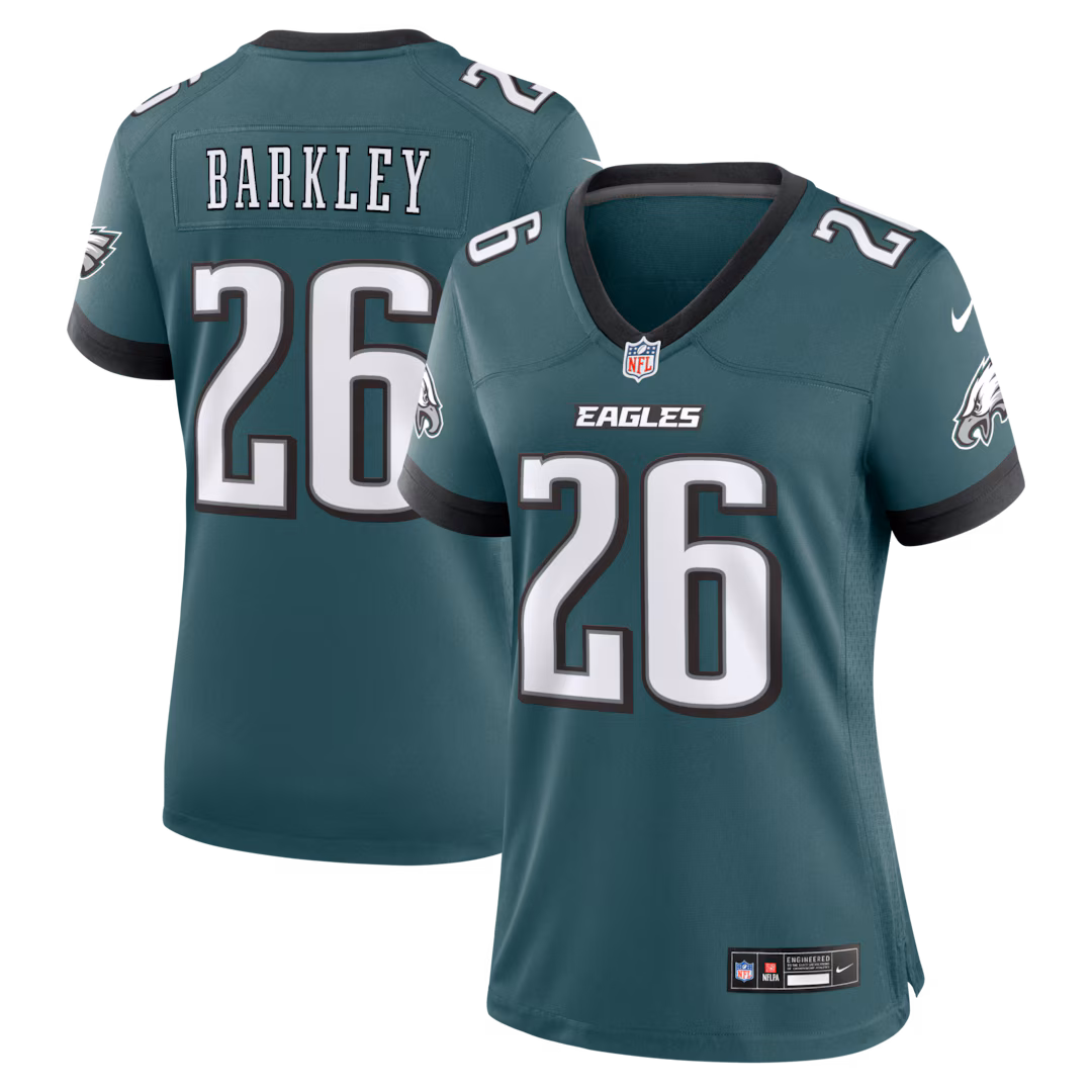 Women's Philadelphia Eagles Saquon Barkley Nike Midnight Green Team Game Jersey - U-jersey