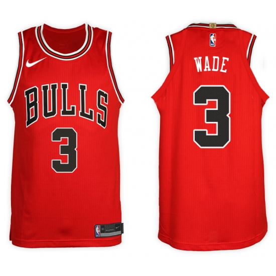 Nike NBA Chicago Bulls #3 Dwyane Wade Jersey 2017-18 New Season Red Jersey - Ujersey