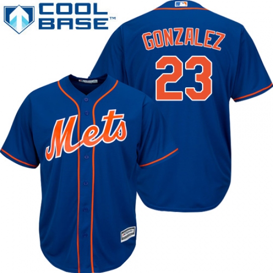 Youth Majestic New York Mets #23 Adrian Gonzalez Authentic Royal Blue Alternate Home Cool Base MLB Jersey - Ujersey