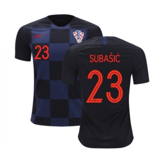 Croatia #23 Subasic Away Kid Soccer Country Jersey