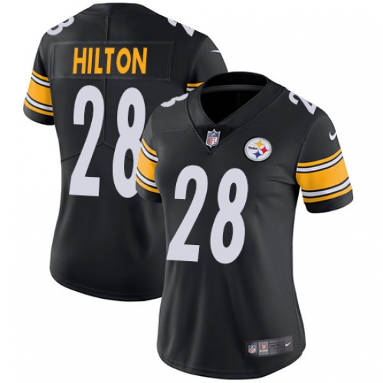 Women's Nike Pittsburgh Steelers #28 Mike Hilton Black Team Color Vapor Untouchable Limited Player NFL Jersey - Ujersey