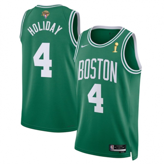 Men's Boston Celtics #4 Jrue Holiday Green 2024 Finals Champions Icon Edition Stitched Basketball Jersey - Ujersey
