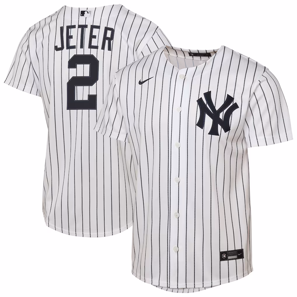 Youth New York Yankees Derek Jeter Nike White Home Replica Jersey - Ujersey