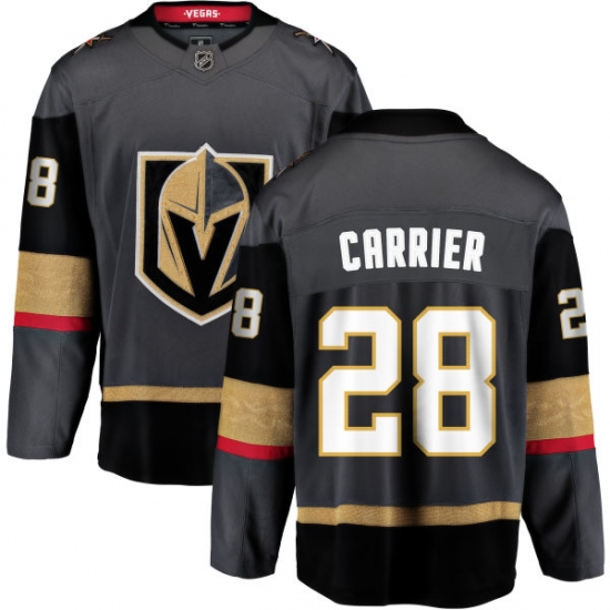 Men's Vegas Golden Knights #28 William Carrier Authentic Black Home Fanatics Branded Breakaway NHL Jersey - Ujersey