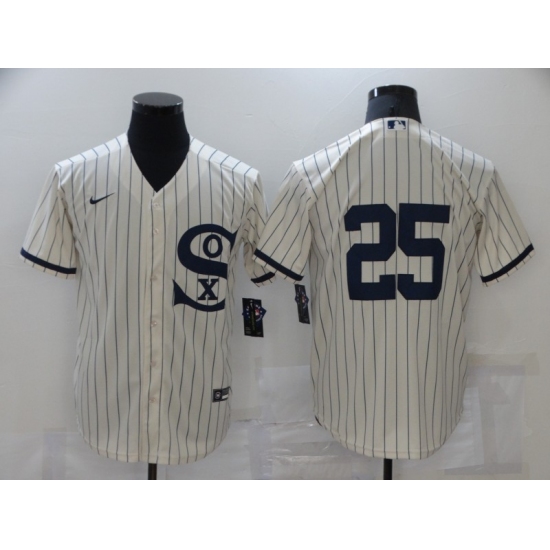 Men's Chicago White Sox #25 Jim Abbott Cream Game 2021 Field of Dreams Jersey - Ujersey