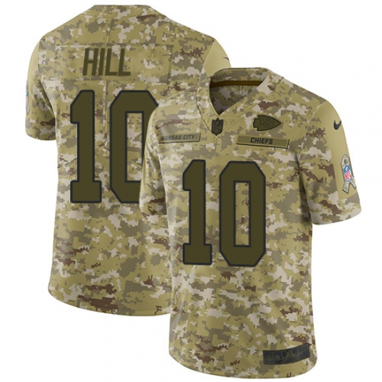 Youth Nike Kansas City Chiefs #10 Tyreek Hill Limited Camo 2018 Salute to Service NFL Jersey - Ujersey