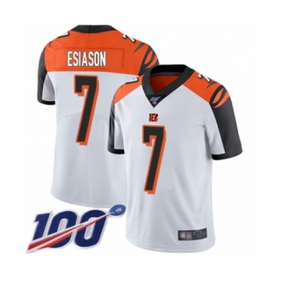 Men's Cincinnati Bengals #7 Boomer Esiason White Vapor Untouchable Limited Player 100th Season Football Jersey - Ujersey