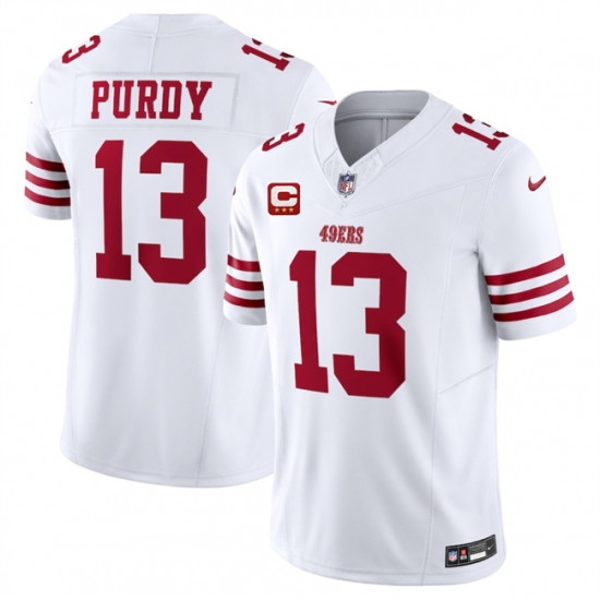 Men's San Francisco 49ers #13 Brock Purdy White 2025 F.U.S.E. With 3-Star C Vapor Untouchable Limited Stitched Football Jersey - Ujersey