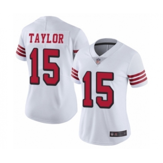 Women's San Francisco 49ers #15 Trent Taylor Limited White Rush Vapor Untouchable Football Jersey - Ujersey