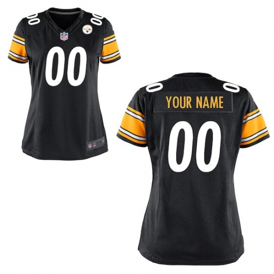 Women's Pittsburgh Steelers Nike Black Custom Game Jersey - Ujersey