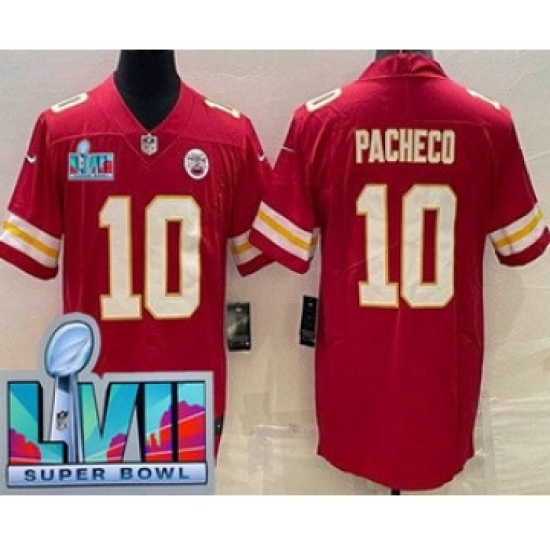 Men's Kansas City Chiefs #10 Isiah Pacheco Limited Red Super Bowl LVII Vapor Jersey - Ujersey