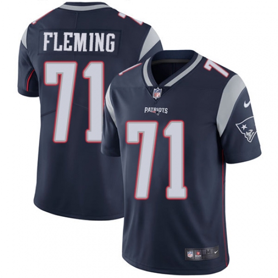 Men's Nike New England Patriots #71 Cameron Fleming Navy Blue Team Color Vapor Untouchable Limited Player NFL Jersey - Ujersey