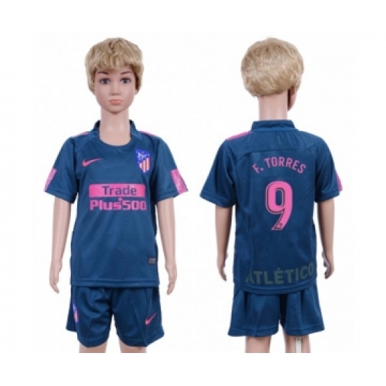 Atletico Madrid #9 F.Torres Sec Away Kid Soccer Club Jerseyy
