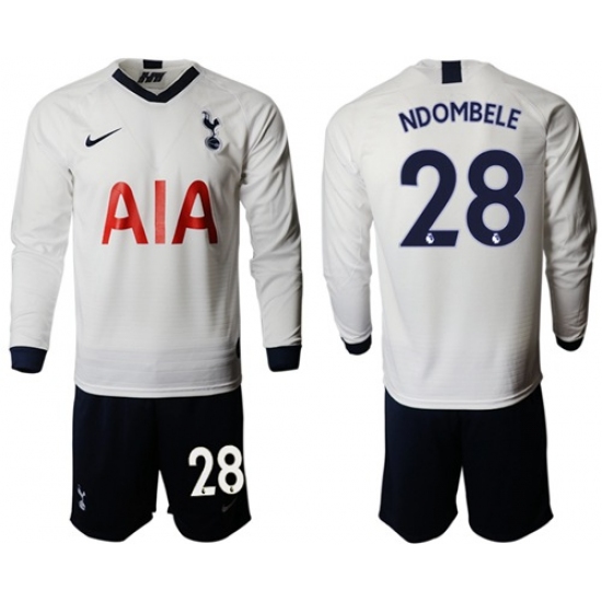 Tottenham Hotspur #28 Ndombele Home Long Sleeves Soccer Club Jersey