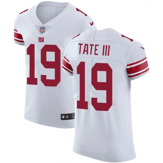Nike New York Giants #19 Golden Tate White Men's Stitched NFL Vapor Untouchable Elite Jersey - Ujersey