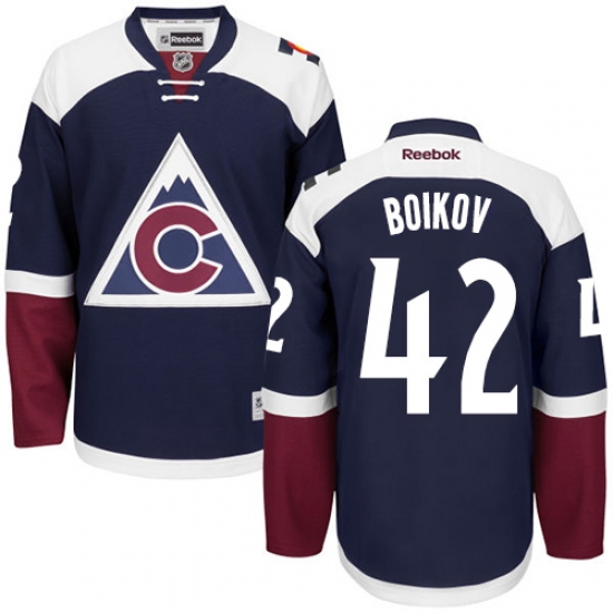 Youth Reebok Colorado Avalanche #42 Sergei Boikov Premier Blue Third NHL Jersey - Ujersey