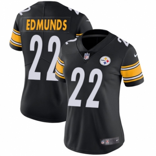 Women's Nike Pittsburgh Steelers #22 Terrell Edmunds Black Team Color Vapor Untouchable Limited Player NFL Jersey - Ujersey