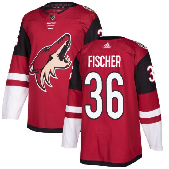 Youth Adidas Arizona Coyotes #36 Christian Fischer Authentic Burgundy Red Home NHL Jersey - Ujersey