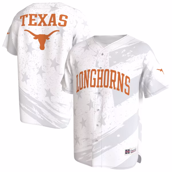 Youth GameDay Greats White Texas Longhorns Lightweight Collegiate Baseball Americana Fashion Jersey
