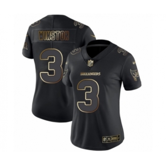 Women's Tampa Bay Buccaneers #3 Jameis Winston Black Gold Vapor Untouchable Limited Football Jersey - Ujersey