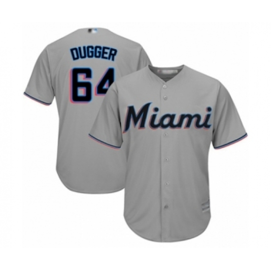 Youth Miami Marlins #64 Robert Dugger Authentic Grey Road Cool Base Baseball Player Jersey