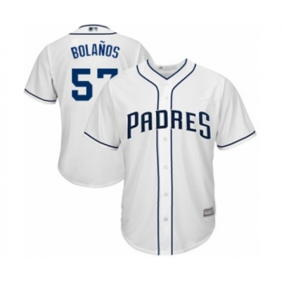 Youth San Diego Padres #57 Ronald Bolanos Authentic White Home Cool Base Baseball Player Jersey - Ujersey
