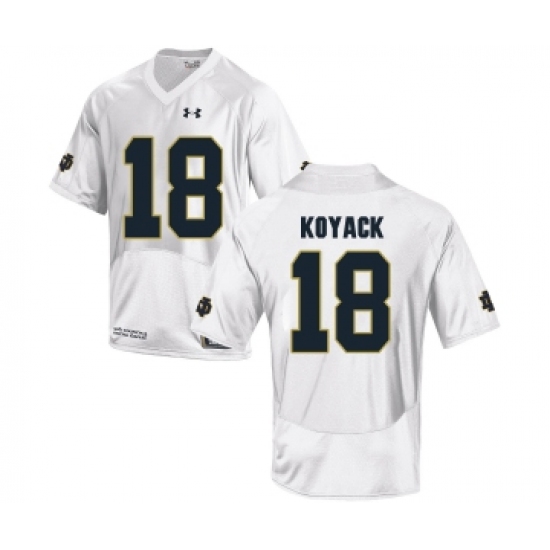 Notre Dame Fighting Irish 18 Ben Koyack White College Football Jersey - Ujersey