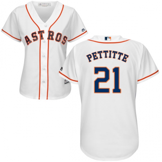 Women's Majestic Houston Astros #21 Andy Pettitte Authentic White Home Cool Base MLB Jersey - Ujersey