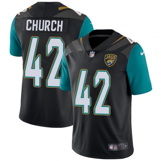 Youth Nike Jacksonville Jaguars #42 Barry Church Black Alternate Vapor Untouchable Limited Player NFL Jersey - Ujersey