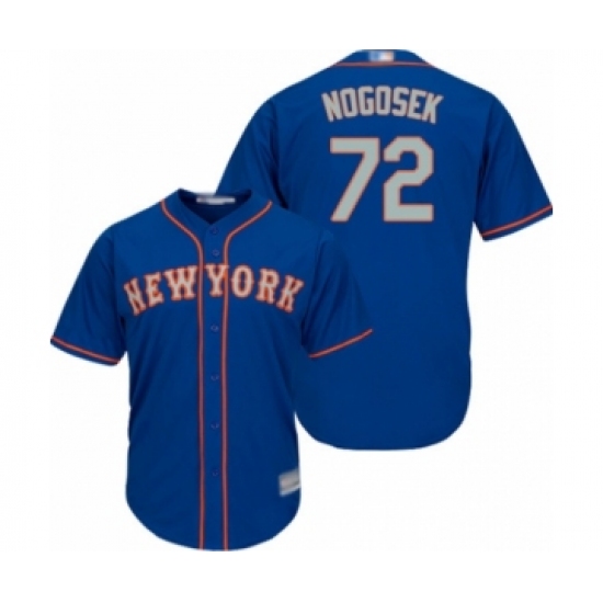 Youth New York Mets #72 Stephen Nogosek Authentic Royal Blue Alternate Road Cool Base Baseball Player Jersey - Ujersey