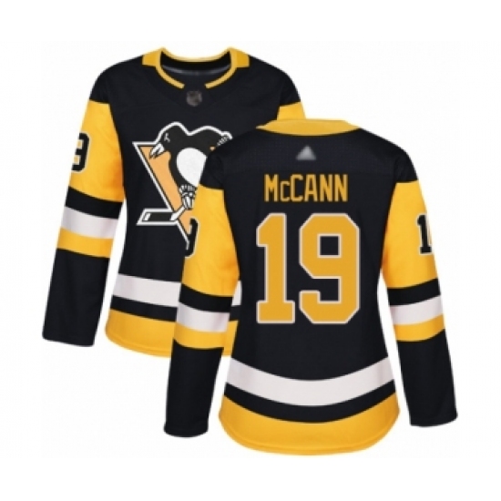 Women's Pittsburgh Penguins #19 Jared McCann Authentic Black Home Hockey Jersey - Ujersey