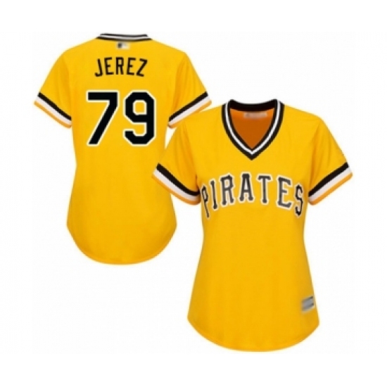 Women's Pittsburgh Pirates #79 Williams Jerez Authentic Gold Alternate Cool Base Baseball Player Jersey - Ujersey