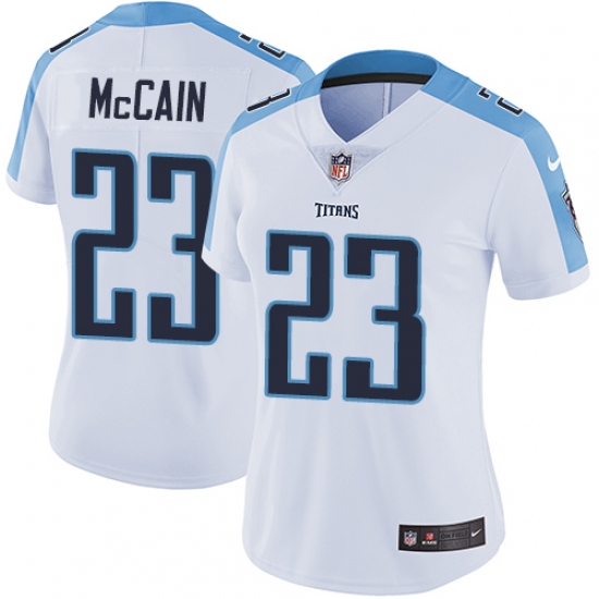 Women's Nike Tennessee Titans #23 Brice McCain White Vapor Untouchable Limited Player NFL Jersey