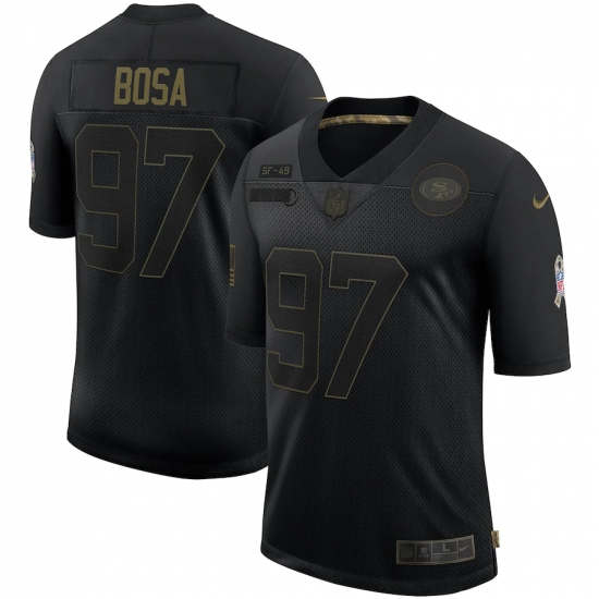 Men's San Francisco 49ers #97 Nick Bosa Black 2020 Salute To Service Limited Jersey - Ujersey