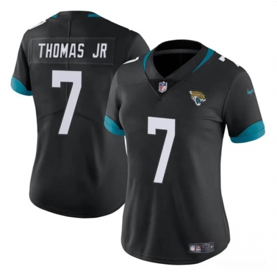 Women's Jacksonville Jaguars #7 Brian Thomas Jr Black 2024 Draft Vapor Stitched Jersey(Run Small) - Ujersey