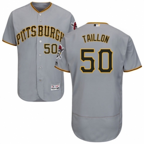 Men's Majestic Pittsburgh Pirates #50 Jameson Taillon Grey Road Flex Base Authentic Collection MLB Jersey - Ujersey