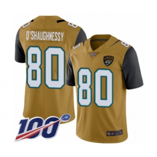 Youth Jacksonville Jaguars #80 James O'Shaughnessy Limited Gold Rush Vapor Untouchable 100th Season Football Jersey - Ujersey