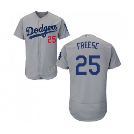 Men's Los Angeles Dodgers #25 David Freese Gray Alternate Flex Base Authentic Collection Baseball Jersey - Ujersey