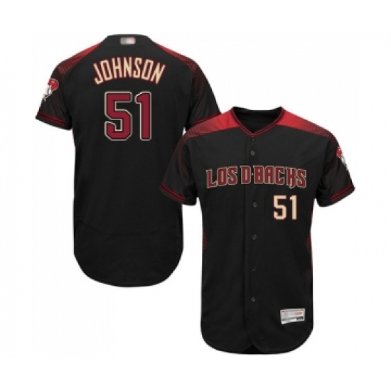 Men's Arizona Diamondbacks #51 Randy Johnson Black Alternate Authentic Collection Flex Base Baseball Jersey - Ujersey