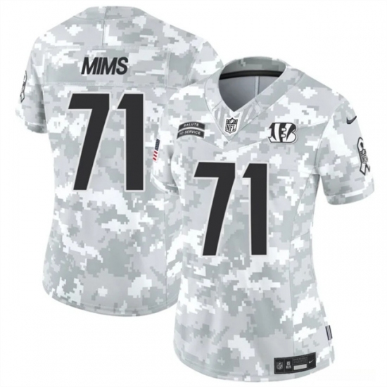 Women's Cincinnati Bengals #71 Amarius Mims 2024 F.U.S.E Arctic Camo Salute To Service Limited Stitched Football Jersey(Run Small) - Ujersey