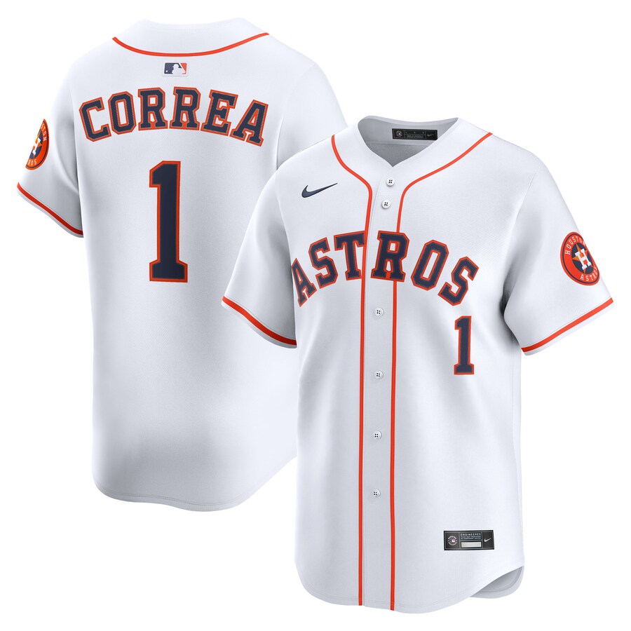 Men's Houston Astros Carlos Correa Nike White Home Limited Player Jersey - Ujersey