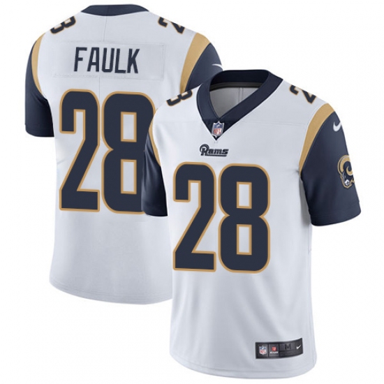 Men's Nike Los Angeles Rams #28 Marshall Faulk White Vapor Untouchable Limited Player NFL Jersey - Ujersey