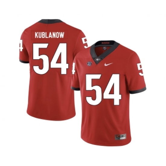 Georgia Bulldogs 54 Brandon Kublanow Red Nike College Football Jersey - Ujersey
